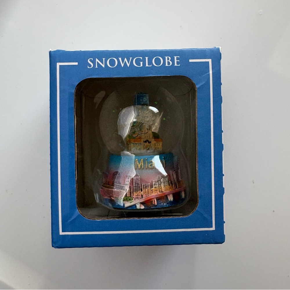 The Postcard Factory Souvenirs Miami Hand Painted Snow Globe